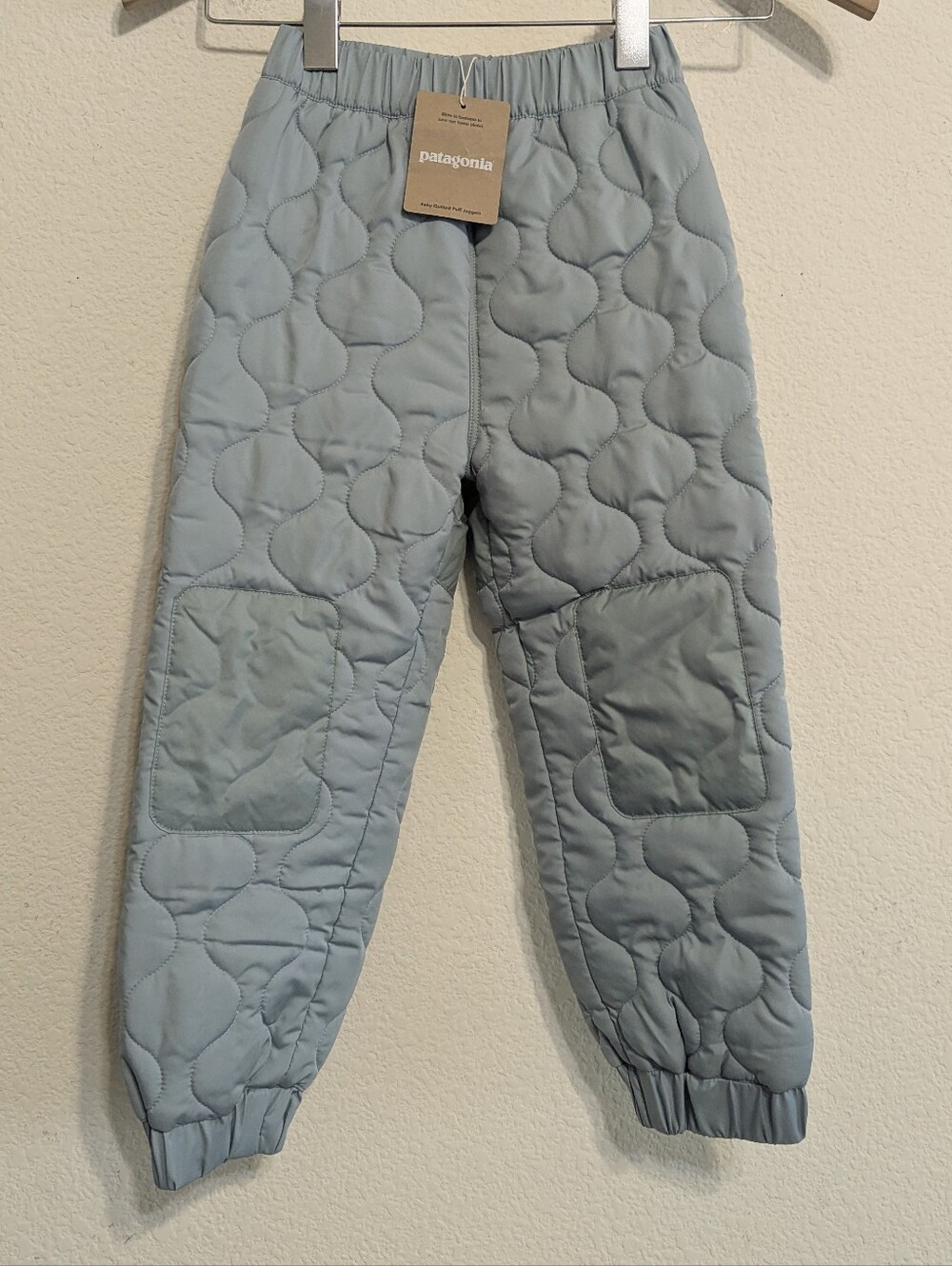 Patagonia Kids Quilted Puff Jogger Pants 5T Thermal Blue Reinforced Knee NWT